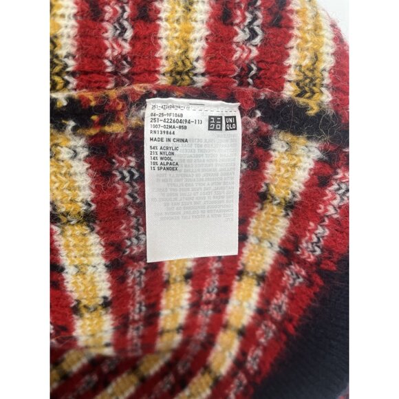 Uniqlo Ines de la Fressange Women's Jacquard Wool Alpaca Double Knit Cardigan XL - Picture 3 of 4